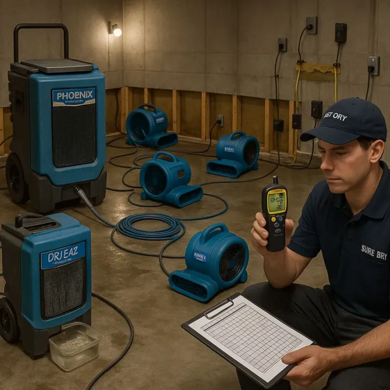 Structural Drying and Dehumidification process in Midfield, AL